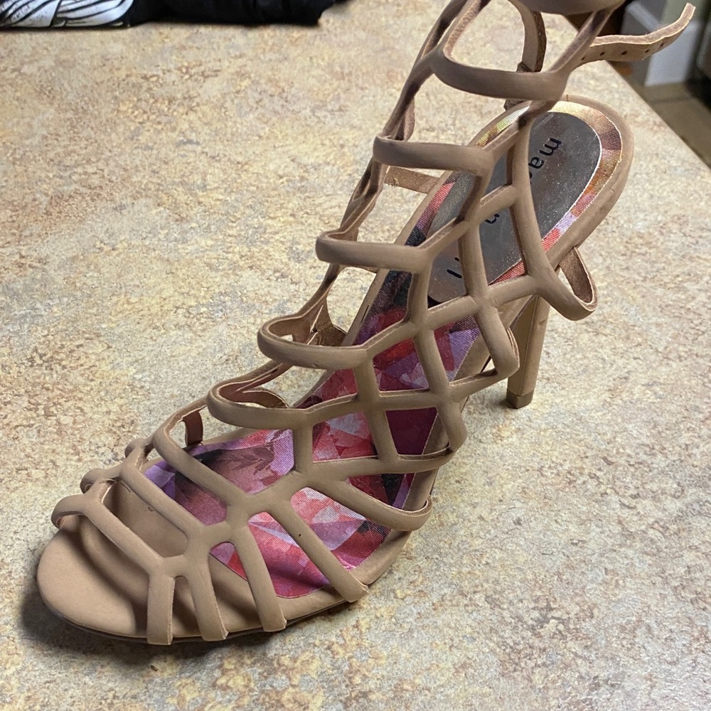 Madden Girl Tan Caged Heels